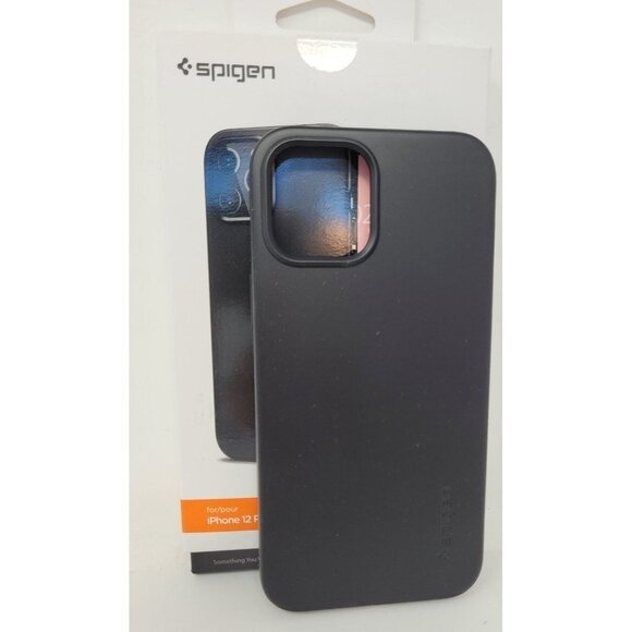 Spigen Thin Fit Case for iPhone 12 Pro Max, Black, - Picture 3 of 4